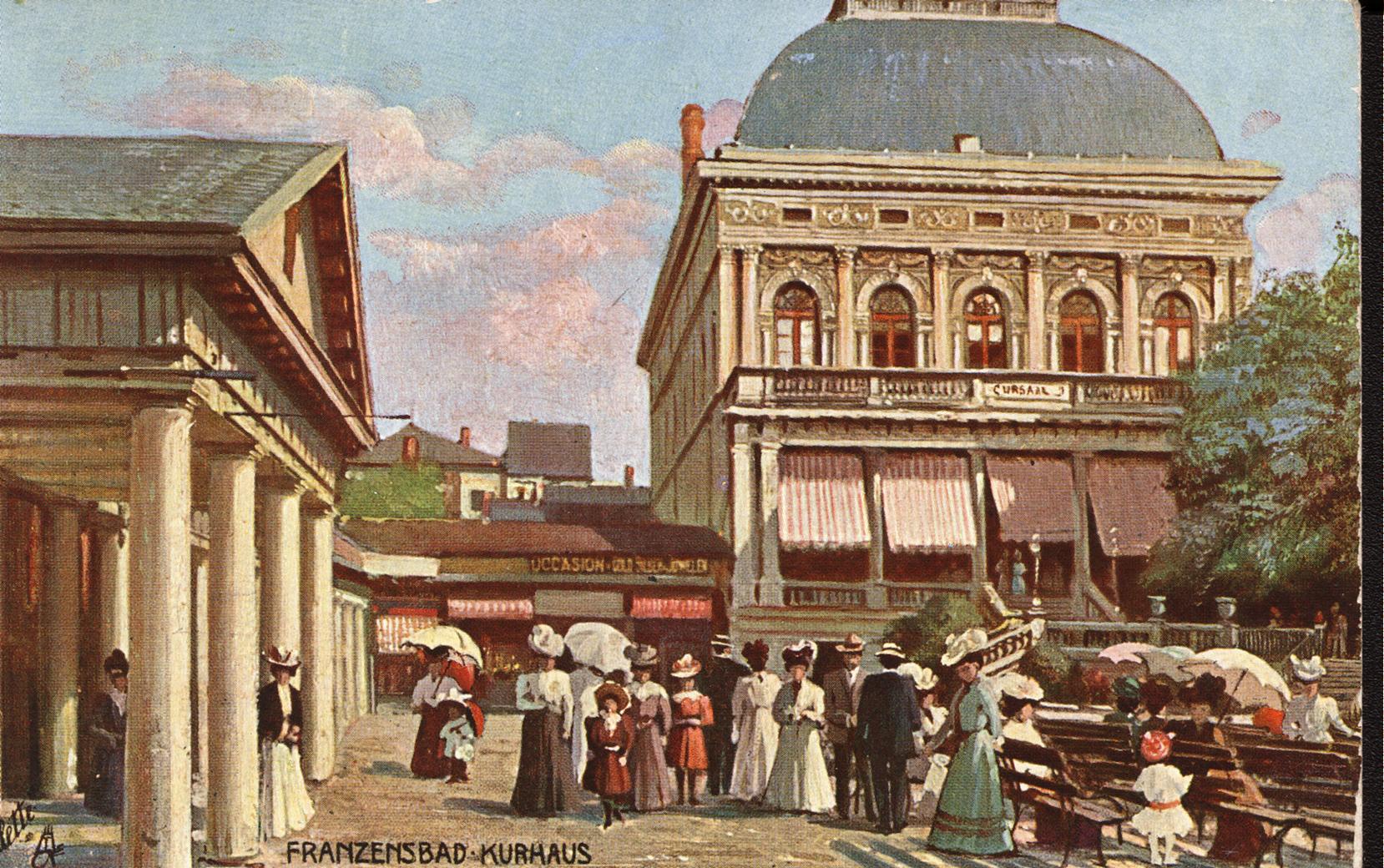 Historická pohlednice Franzensbad Kurhaus