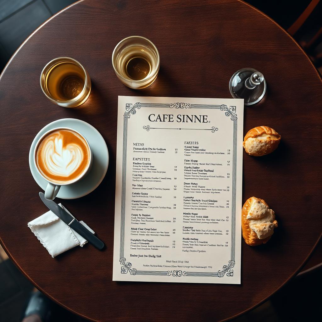 Ilustrační foto menu v kavárně